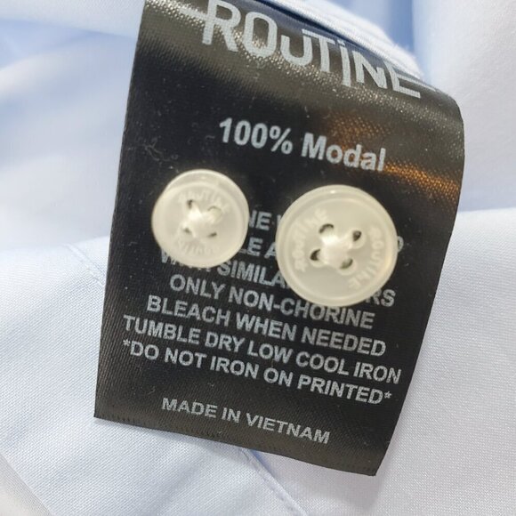 Routine Men’s Slim Fit Blue Button Front Long Sleeve Shirt – Size 2XL NWT - Picture 14 of 14